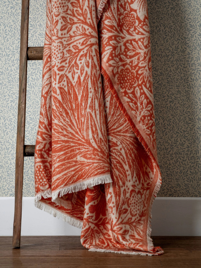 Russet Botanical Jacquard Throw