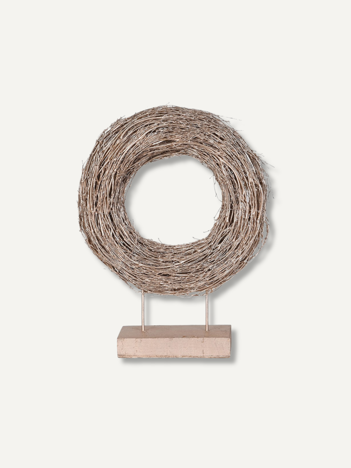 Rustic Champagne Wreath on Stand