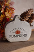 Decorative trug shaped like a pumpkin with &