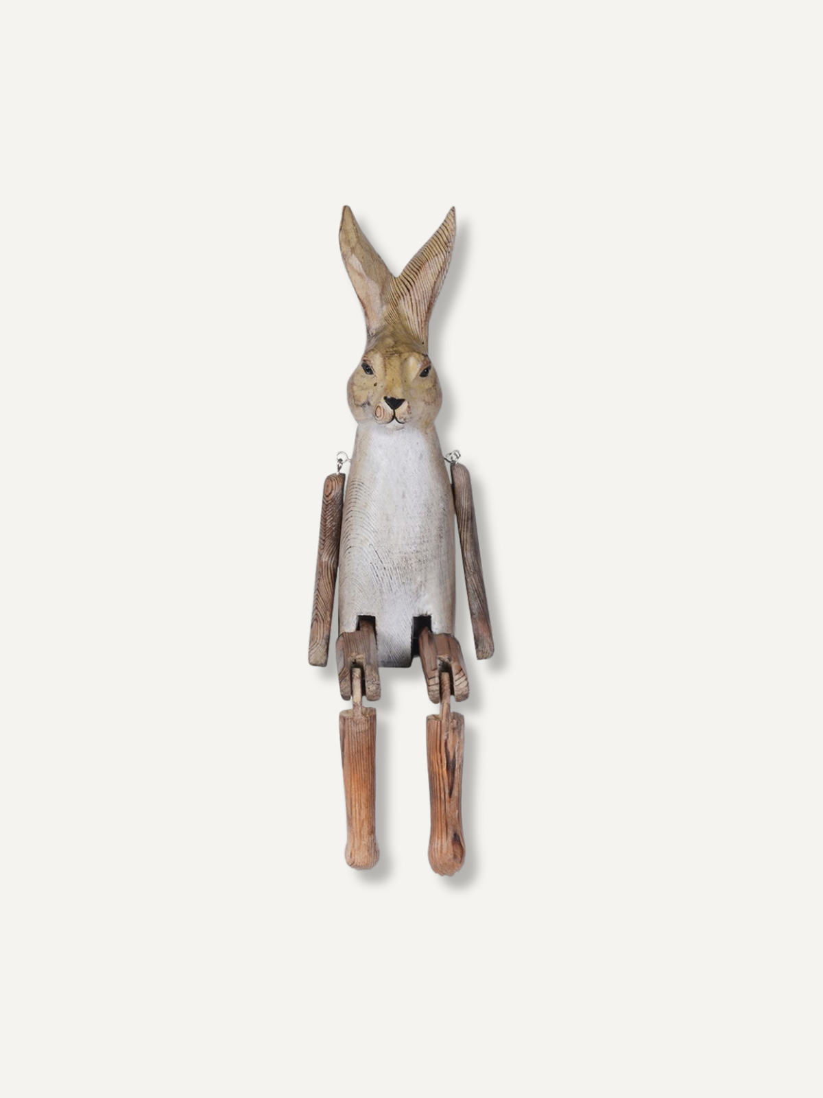 Rustic Slinky Wooden Rabbit Ornament