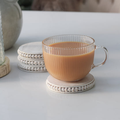 Rustic White Beaded Coasters  003