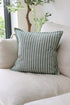 Rydal Eucalyptus Green Striped Cushion