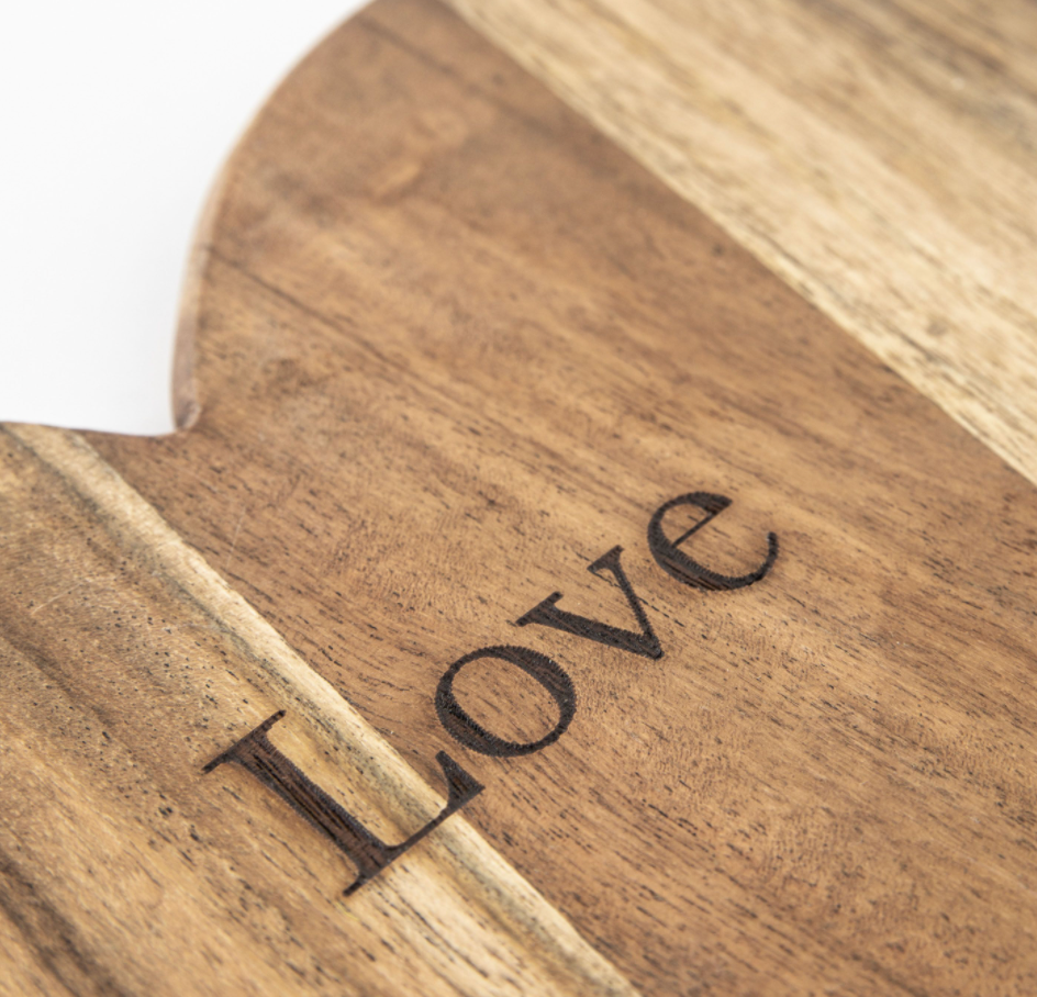 Love Etched Heart Chopping Board