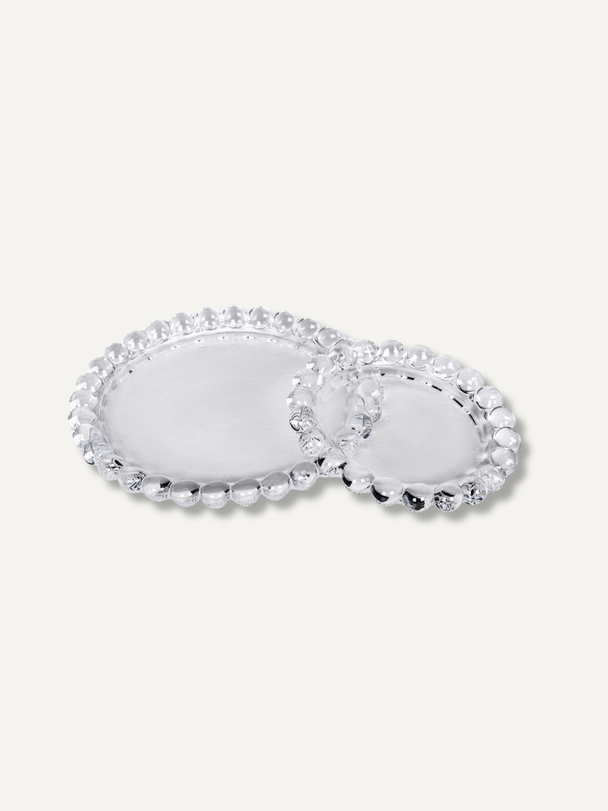 Set of Beaded Glass Candle Plates