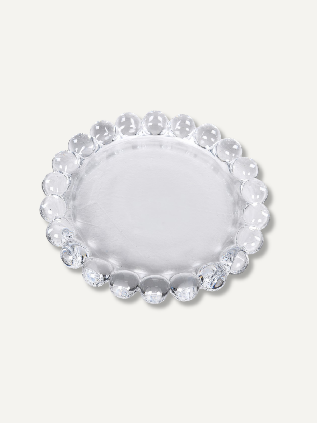 Set of Beaded Glass Candle Plates