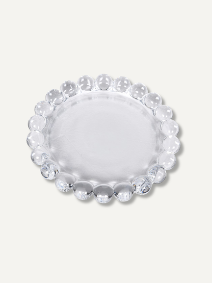 Set of Beaded Glass Candle Plates