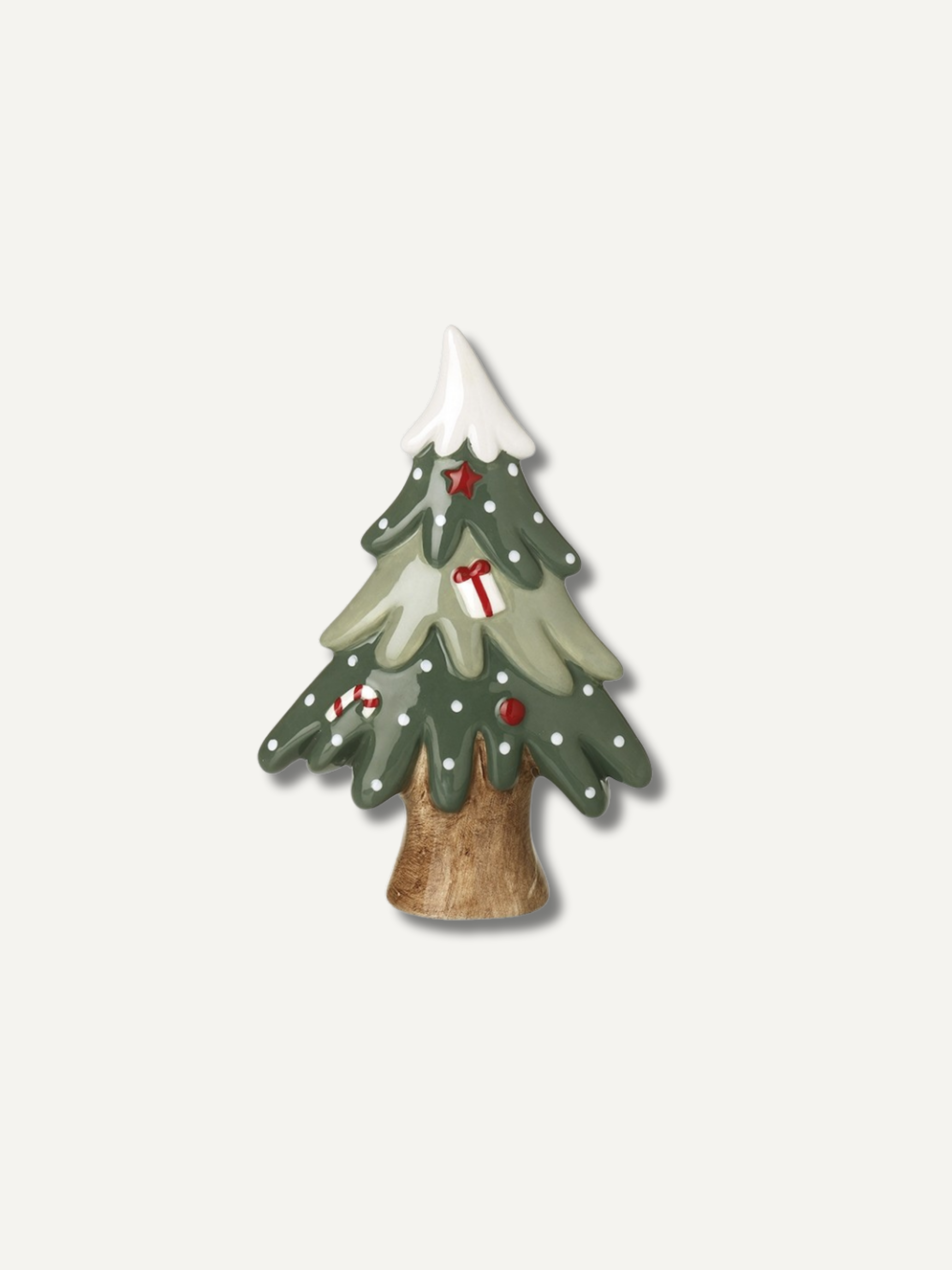 Set of Green &amp; White Ceramic Trees