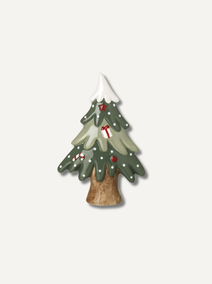Set of Green &amp; White Ceramic Trees