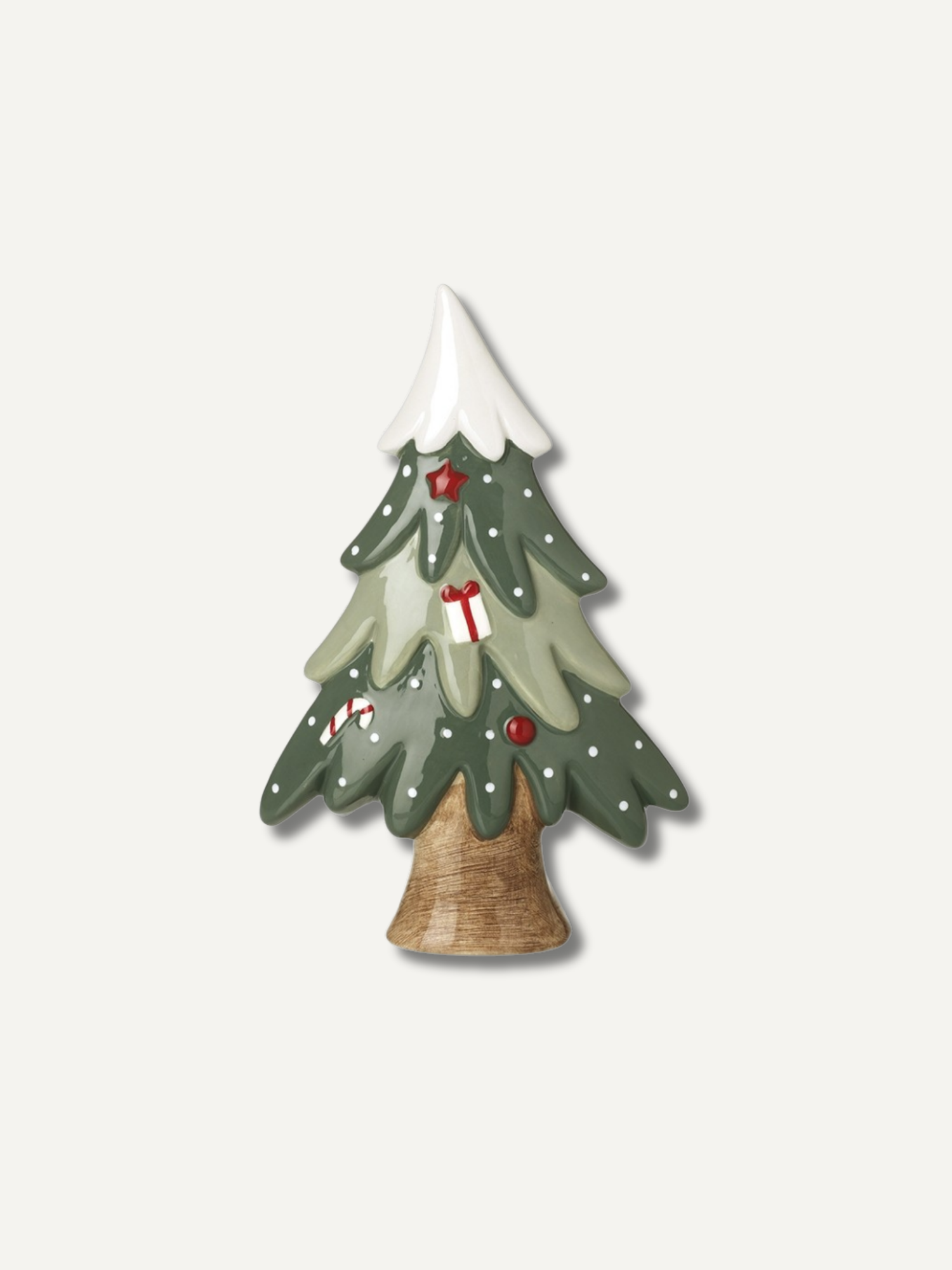 Set of Green &amp; White Ceramic Trees