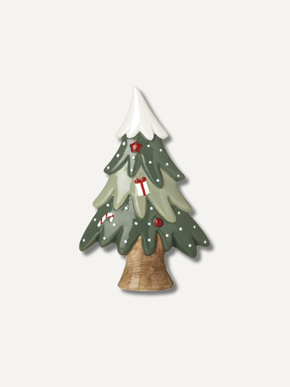 Set of Green &amp; White Ceramic Trees
