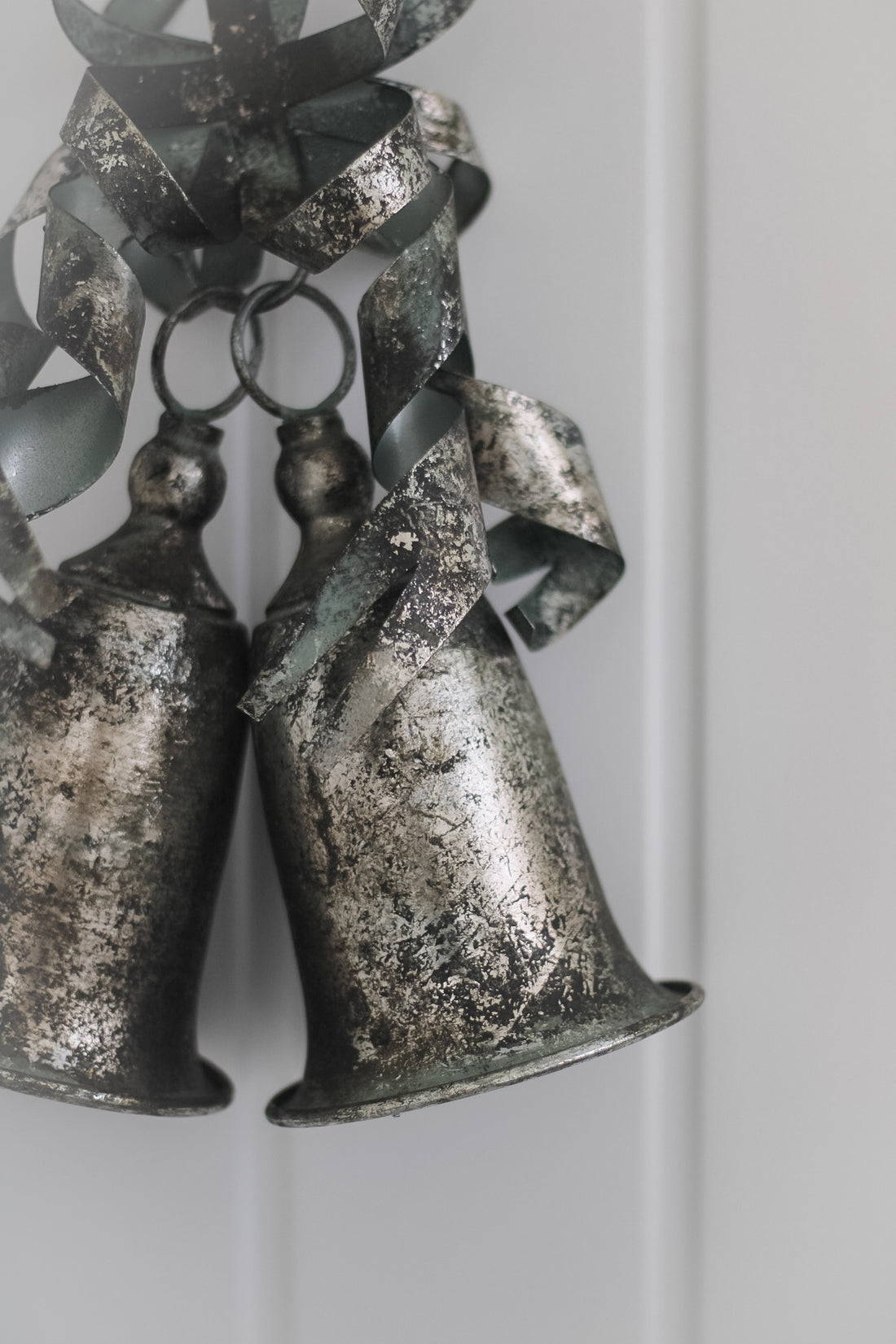Set of Rustic Metal Bells with Ribbons 001
