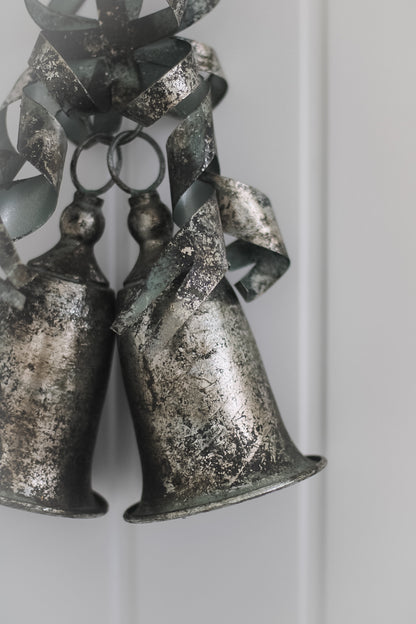 Set of Rustic Metal Bells with Ribbons 001
