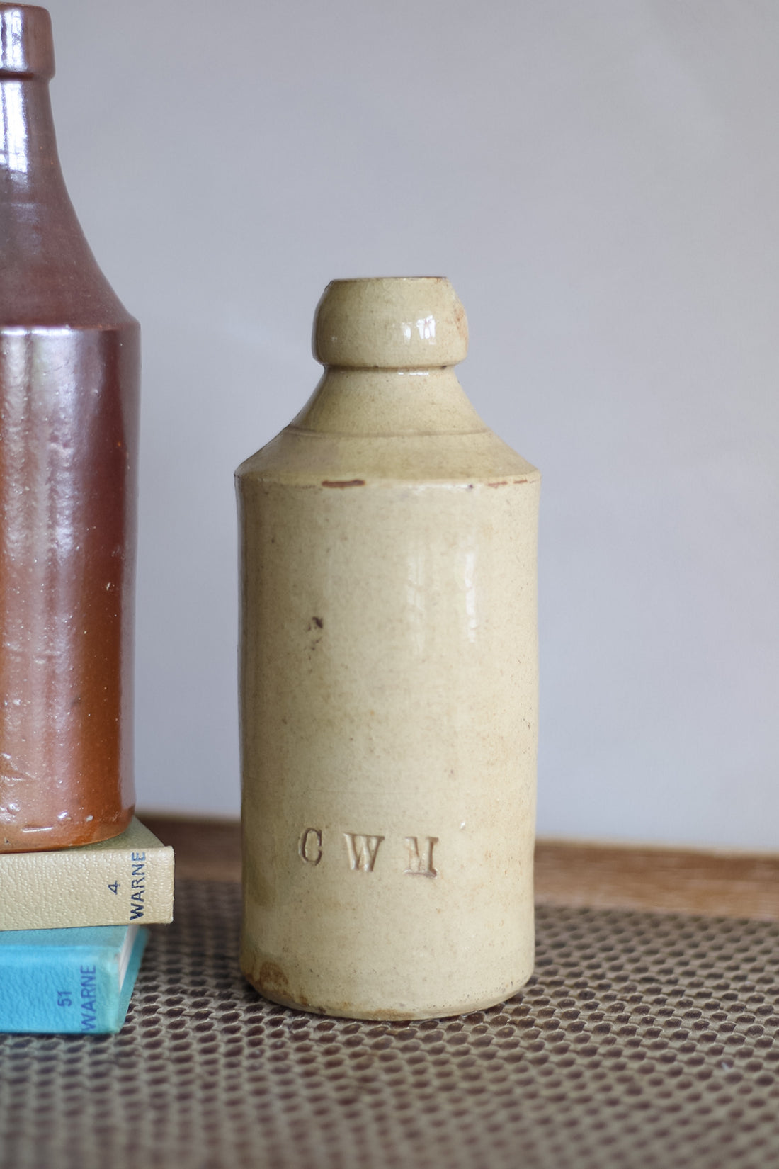 Vintage ceramic bottle with &
