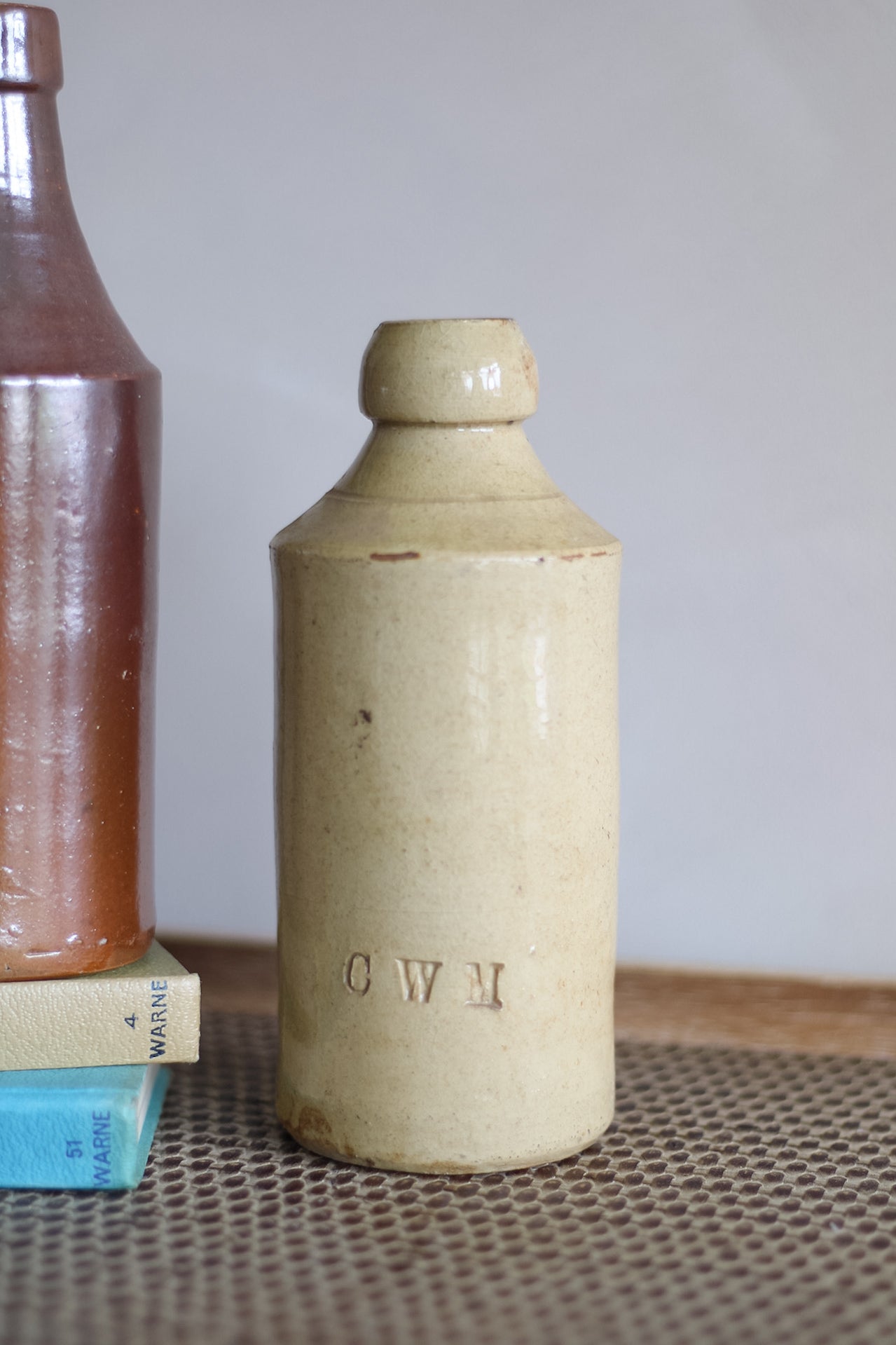 Vintage ceramic bottle with &