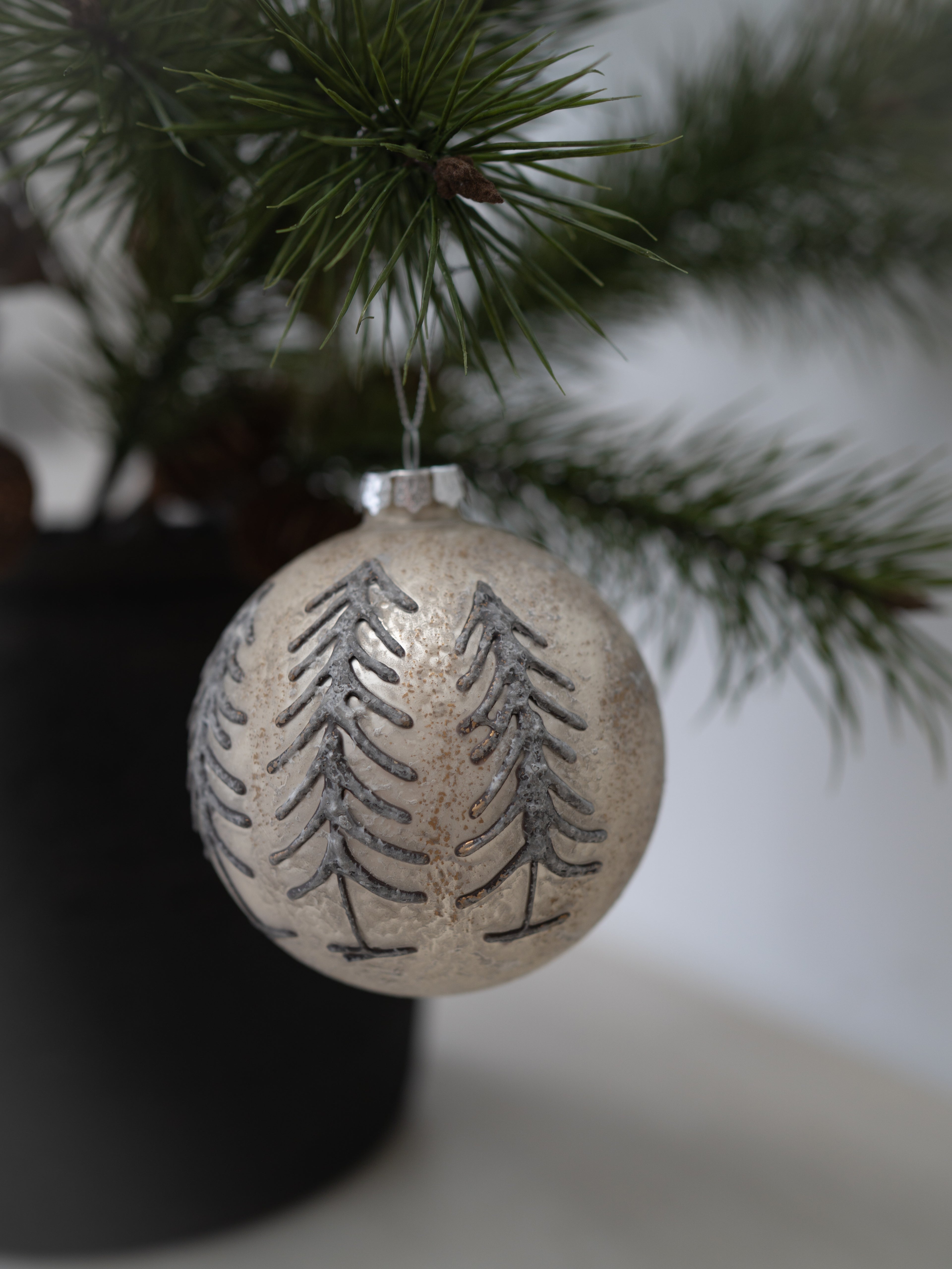 Silver Woodland Christmas Tree Bauble