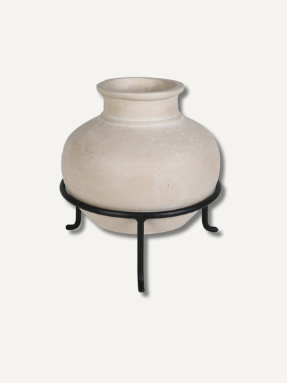 Skopelos Paper Mache Pot On Stand