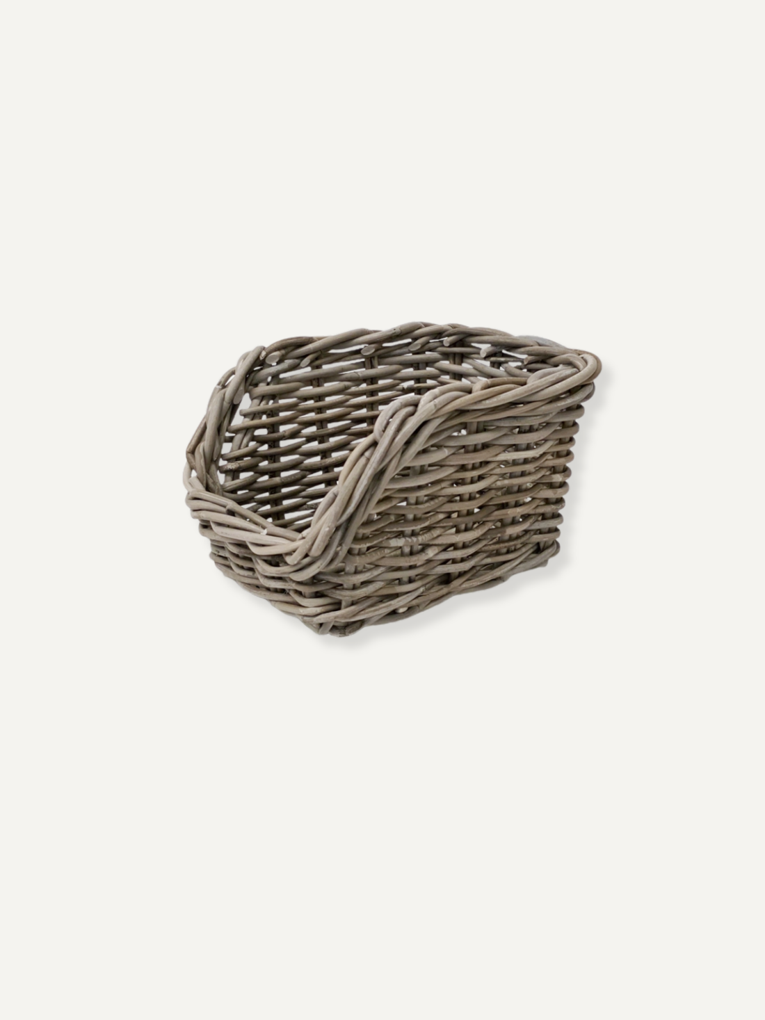 Small Rattan Tabletop Oblong Storage Basket