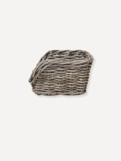 Small Rattan Tabletop Oblong Storage Basket