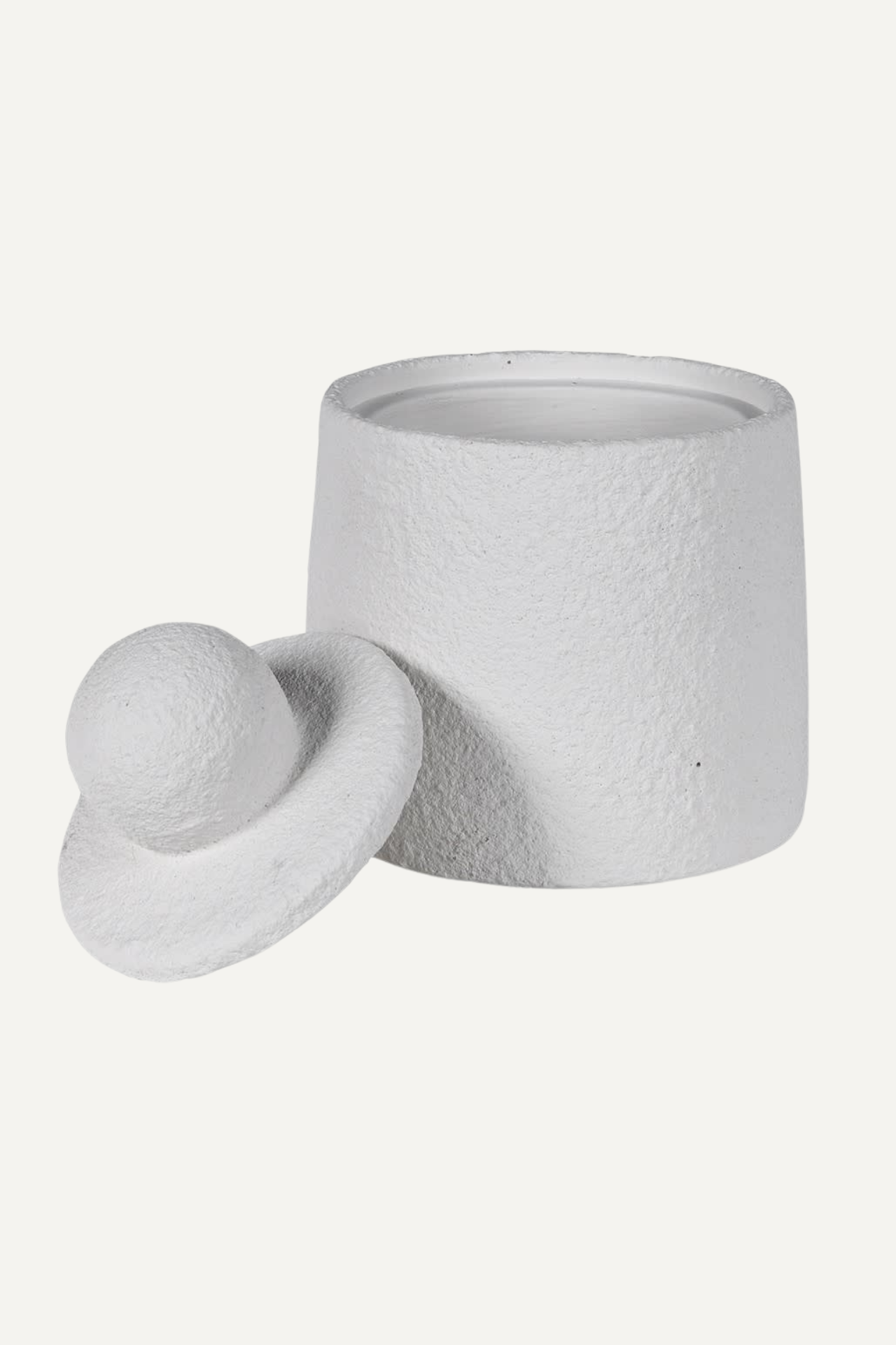 Small Textured White Lidded Jar 001