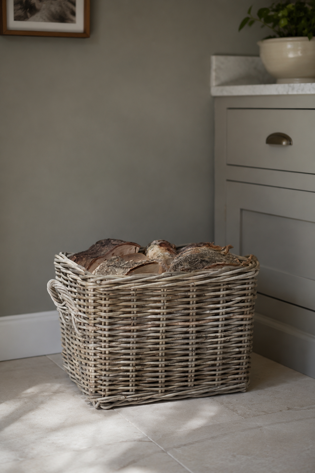 Small Wicker Basket with Handles