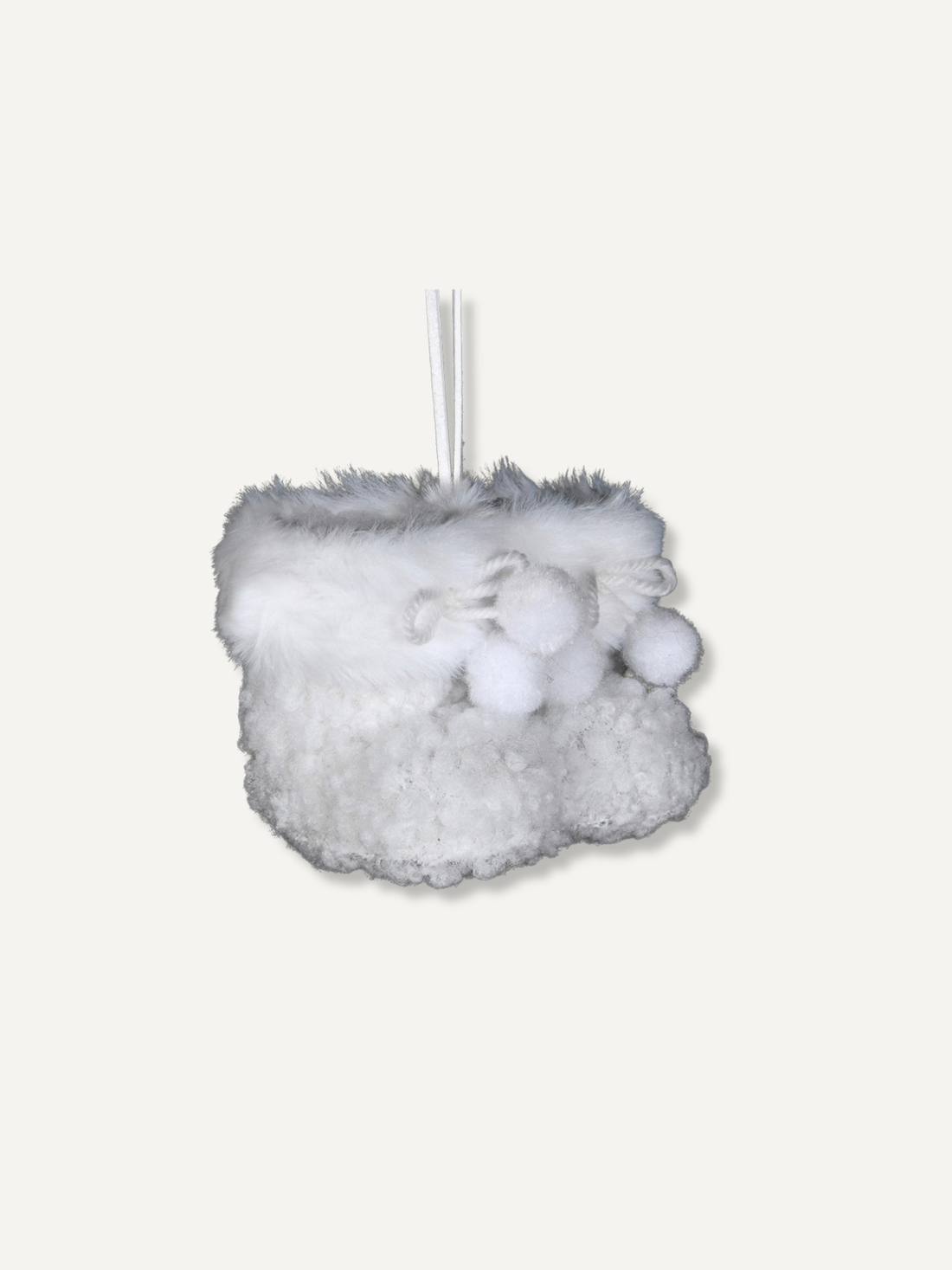 Snowy Boucle Booties Christmas Tree Decoration