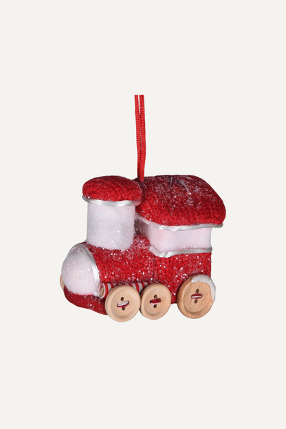 Snowy Red Train Christmas Tree Hanger