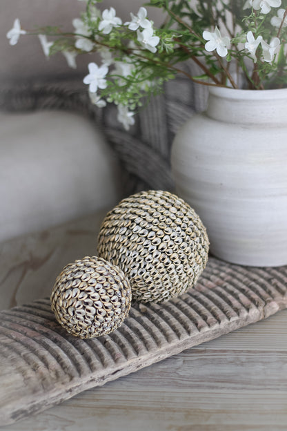 Soft Brown Shell Ball Decorative Sculpture