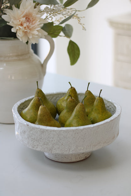 Soft Grey Textured Pedestal Bowl