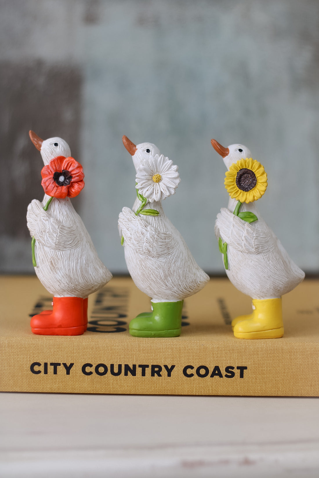 Spring Duck in Wellies with Flower 002