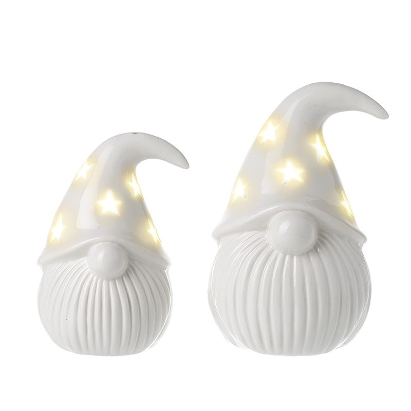 Star White Ceramic LED Gonks | Set of 2