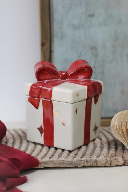 Stoneware Christmas Gift Jar