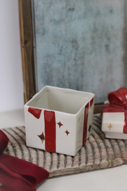Stoneware Christmas Gift Jar