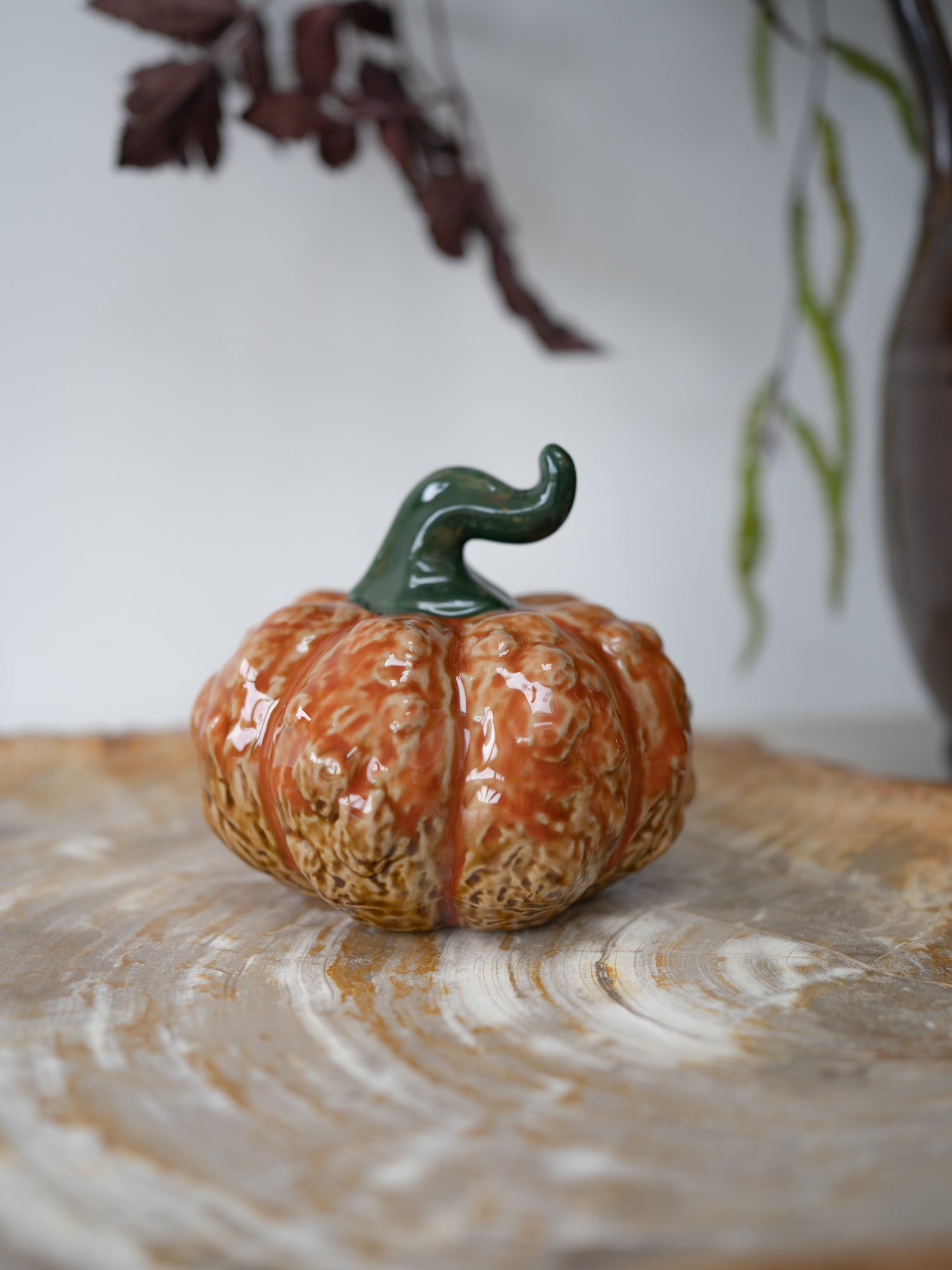 orange knobbly ceramic pumpkin