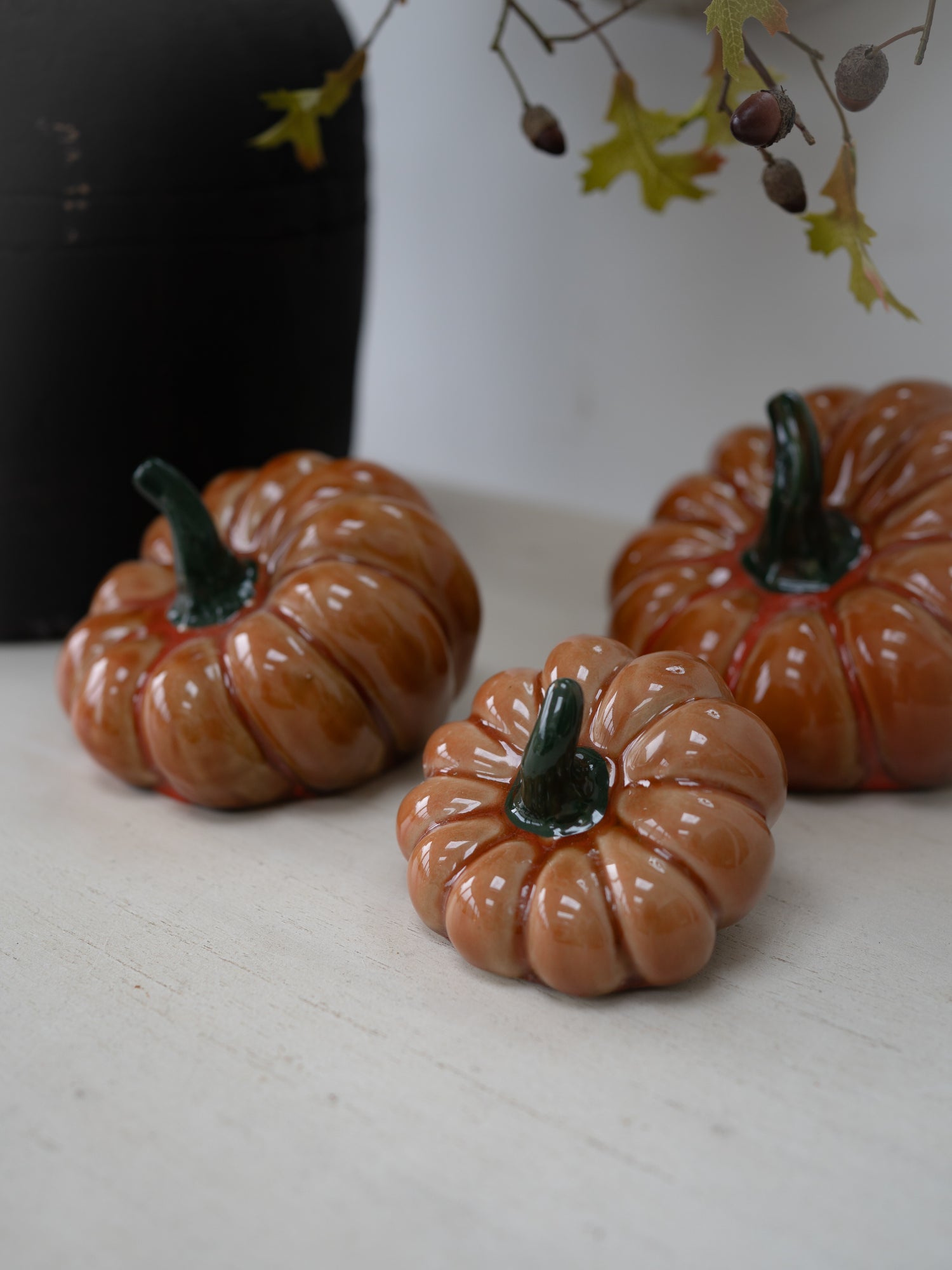 Stoneware Orange Squashed Pumpkin Ornament