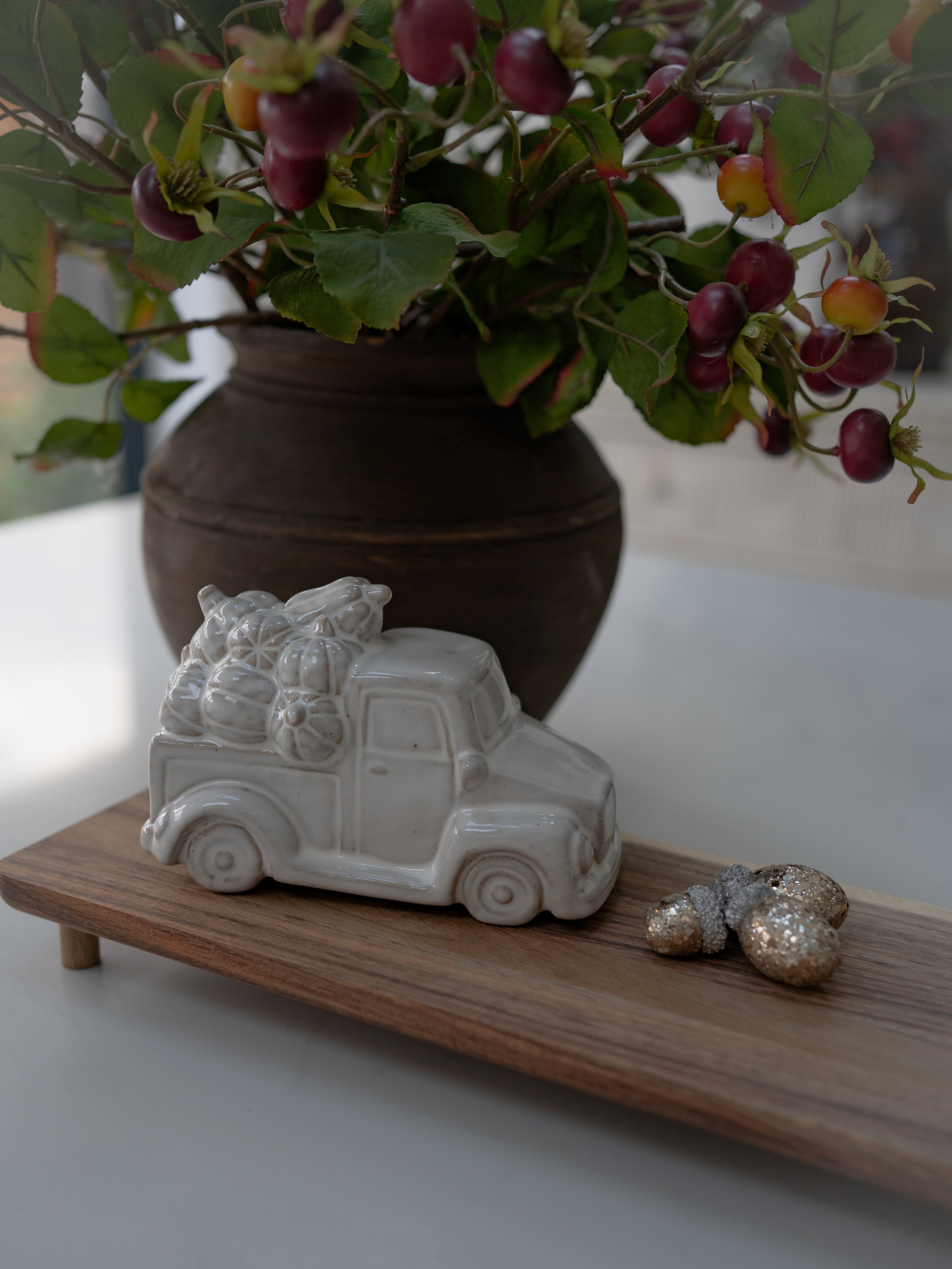 Stoneware Pumpkin Truck Ornament autumn inspired ornament
