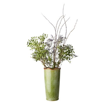 Tarren Green Frilly Edge Stoneware Planter