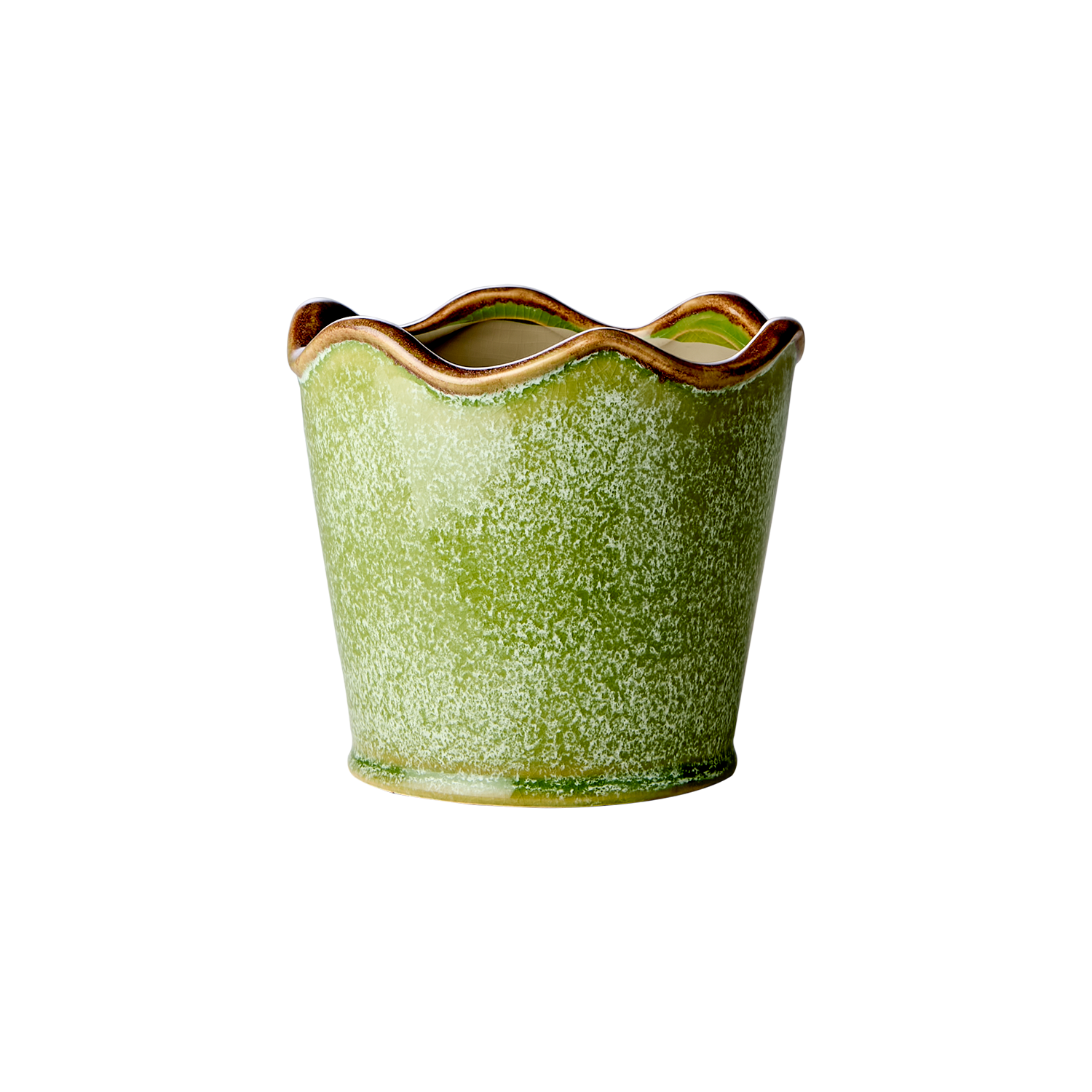 Tarren Green Frilly Edge Stoneware Planter