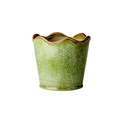 Tarren Green Frilly Edge Stoneware Planter