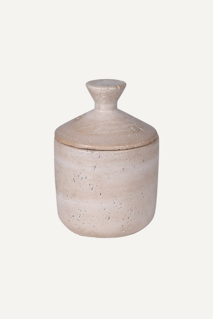 Taupe Textured Lidded Jar 001
