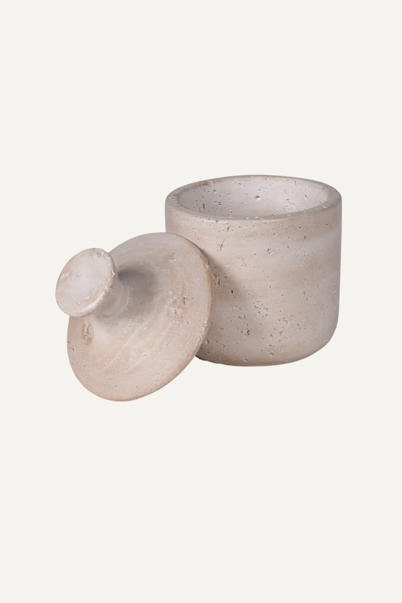Taupe Textured Lidded Jar 002
