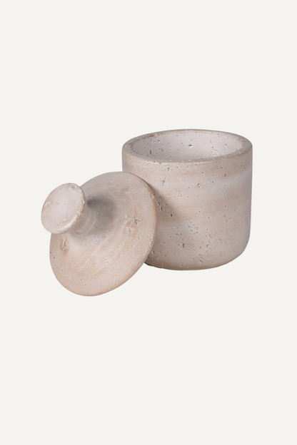 Taupe Textured Lidded Jar 002