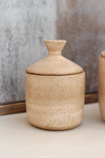 Taupe Textured Lidded Jar 004