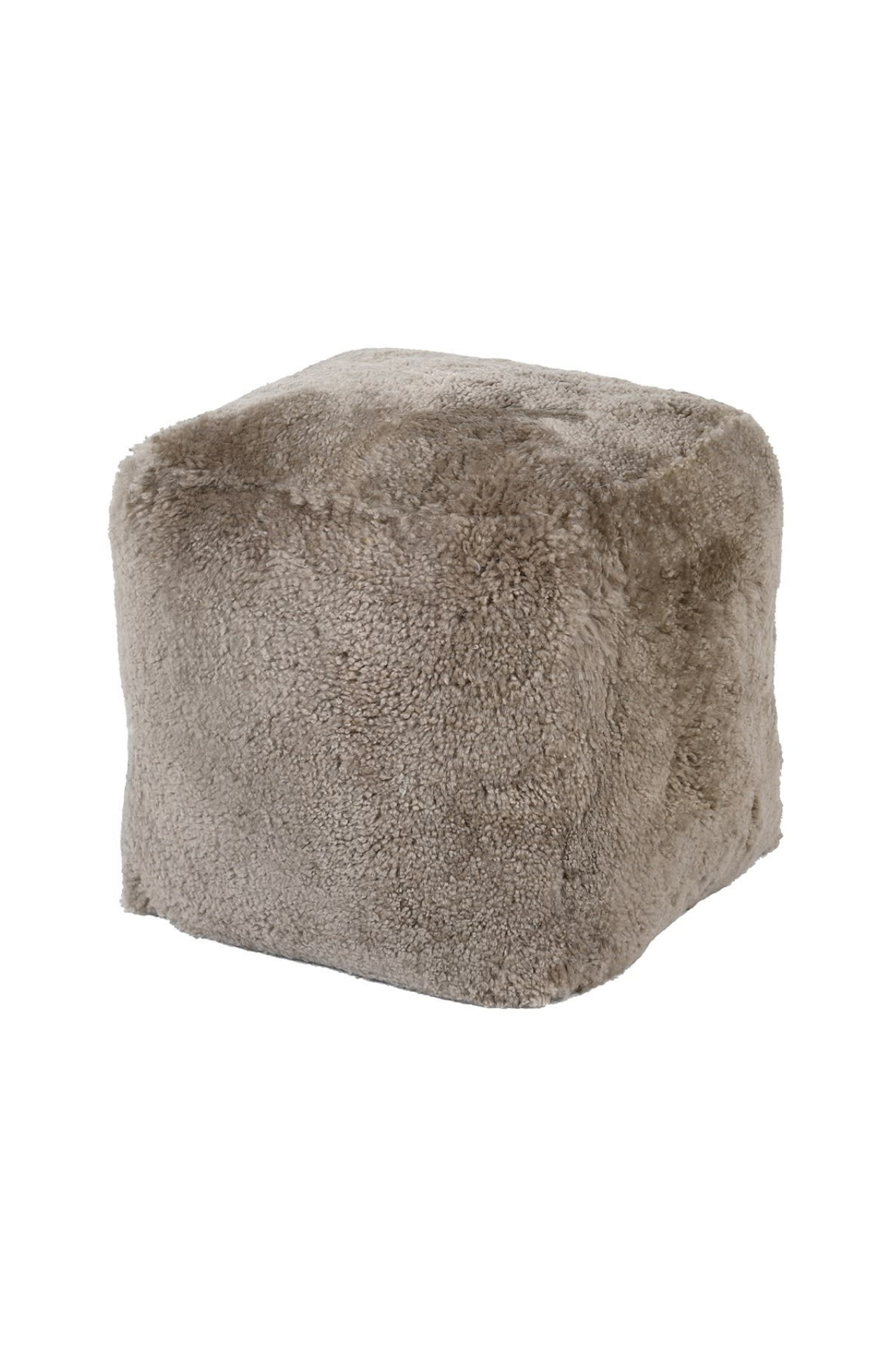 Taupe Sheepskin Pouffe
