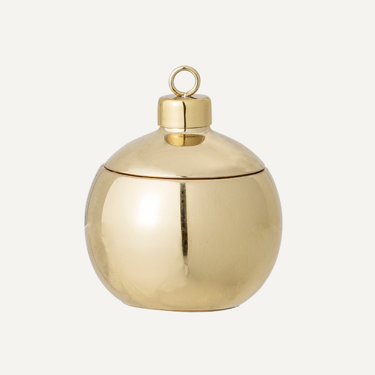 Nordic Forest Gold Metal Bauble Candle