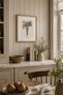 Vintage Celery Framed Wall Art in modern country style kitchen