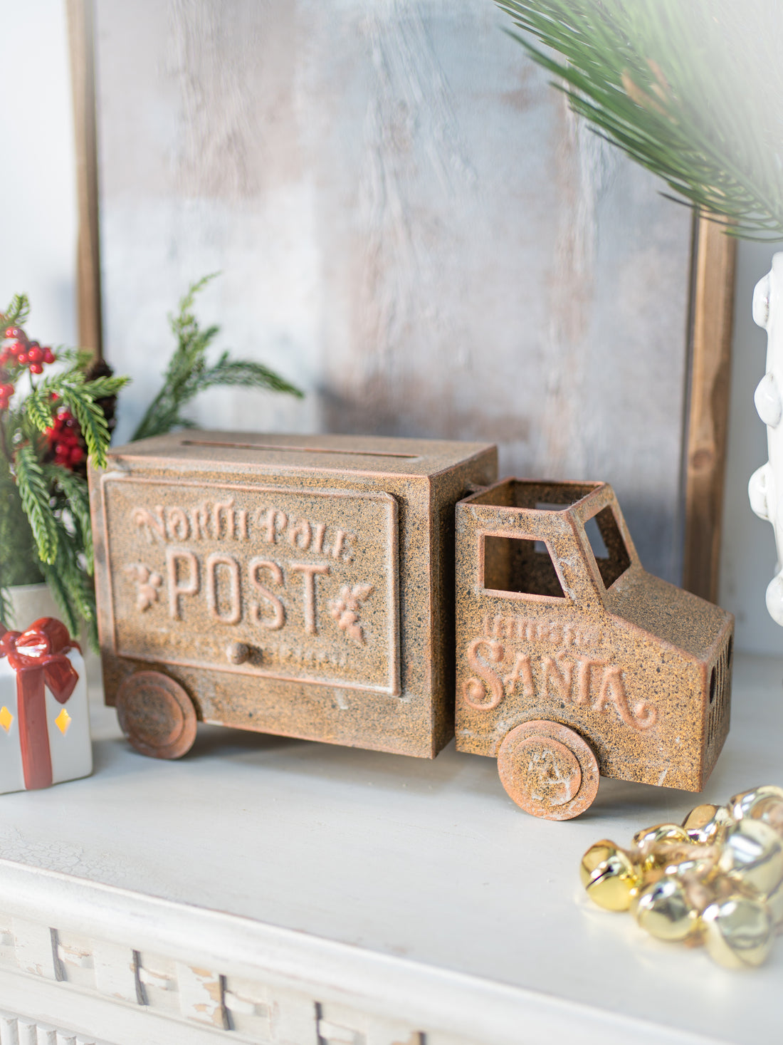 Wooden toy truck with &