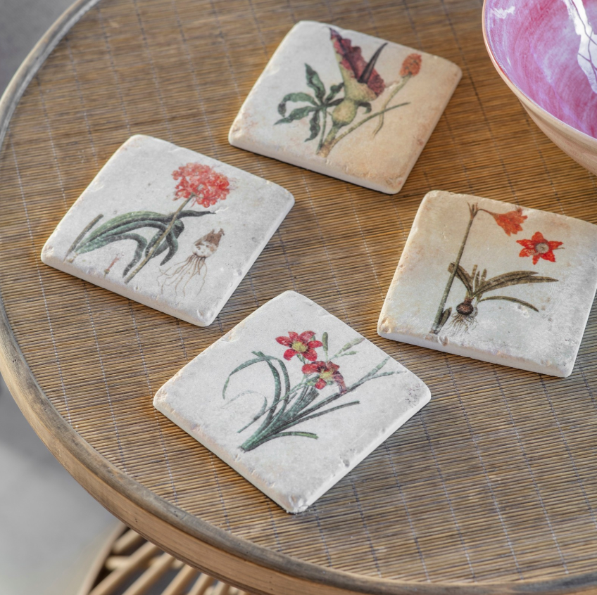 Vintage Floral Coasters | Set of 4