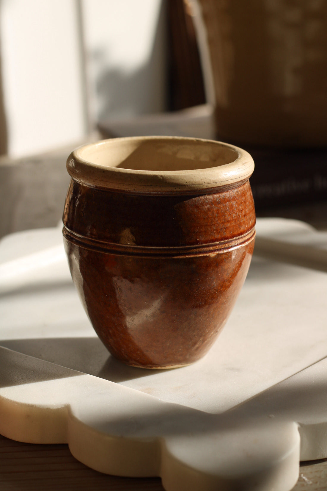 Vintage Small Brown Pot