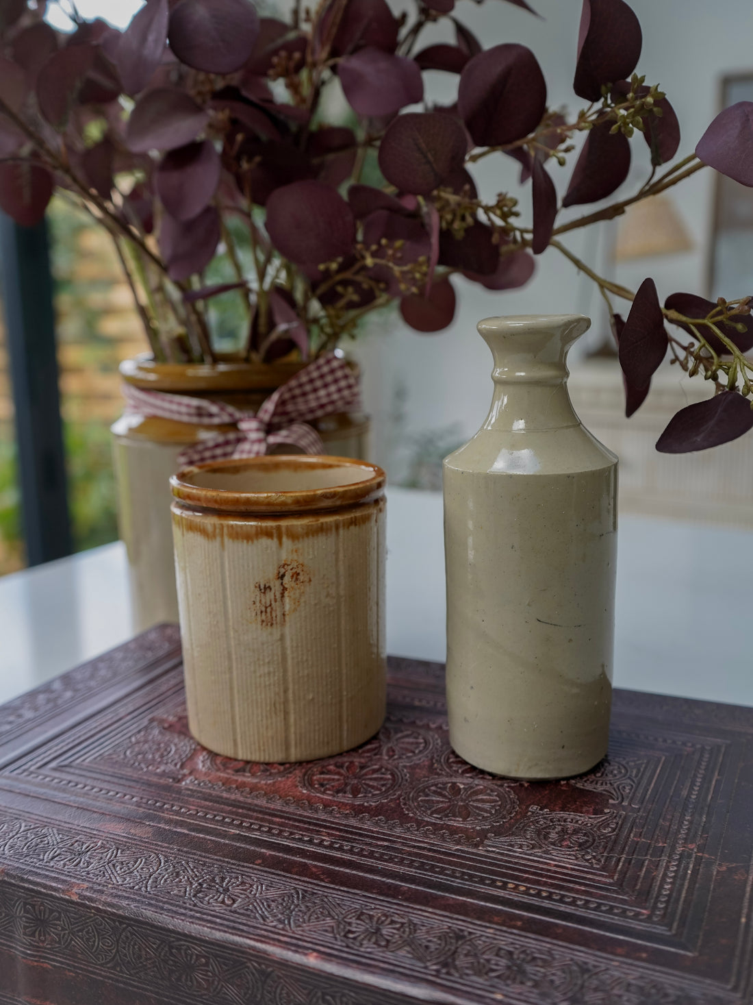 Vintage Tall Cream Ink Pourer Bottle