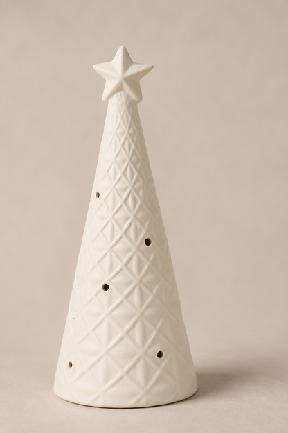 geometric ceramic white led christmas tree